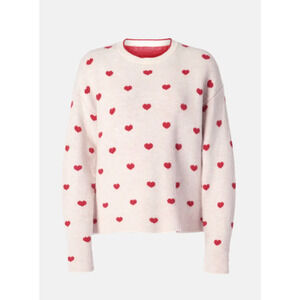 Splendid Lolly Hearts Jacquard Sweater - Size L - NWT